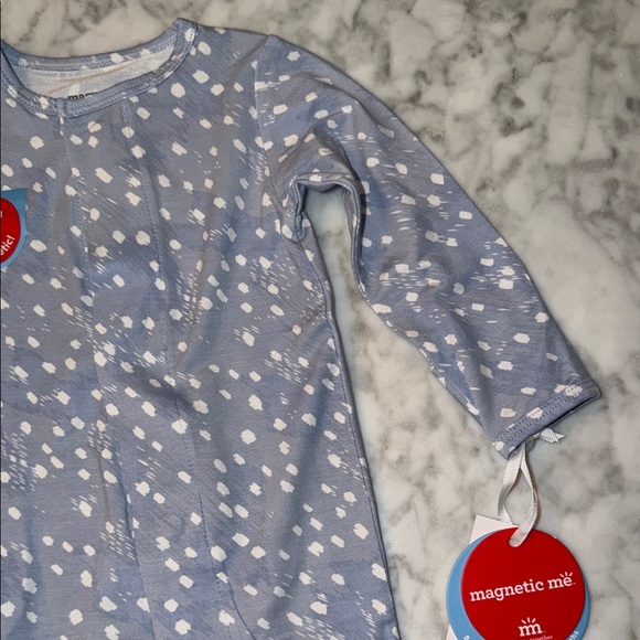 NWT Magnetic Me Light Blue & White Speckled Footie - Picture 3 of 5
